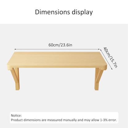 Klappschreibtisch Wandmontage 60x40 cm, Massivholz, Platzsparend & schwebend für kleine Räume