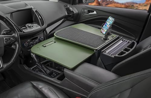 AutoExec GripMaster KFZ-Schreibtisch, Armeegrün, 400W Wechselrichter & Telefonhalterung