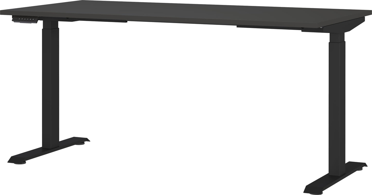 Germania 7908-547 Schreibtisch in Graphit, Elektrisch höhenverstellbar, 160 x 120 x 80 cm