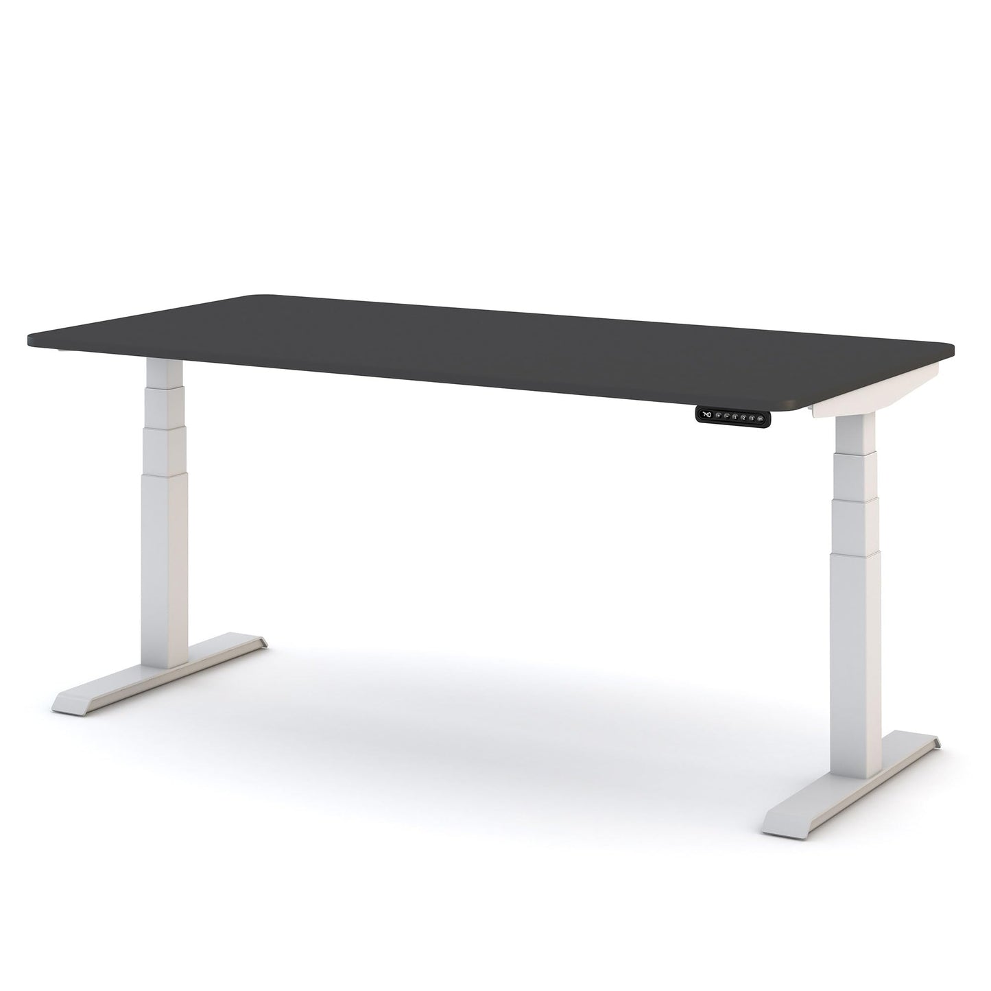 ASSMANN Pitino Curved 140x80 cm, Elektrisch höhenverstellbar, Anthrazit/Weiß, 5 Jahre Garantie