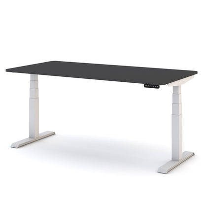 ASSMANN Pitino Curved 140x80 cm, Elektrisch höhenverstellbar, Anthrazit/Weiß, 5 Jahre Garantie