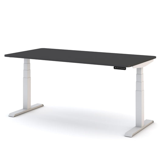 ASSMANN Pitino Curved 140x80 cm, Elektrisch höhenverstellbar, Anthrazit/Weiß, 5 Jahre Garantie