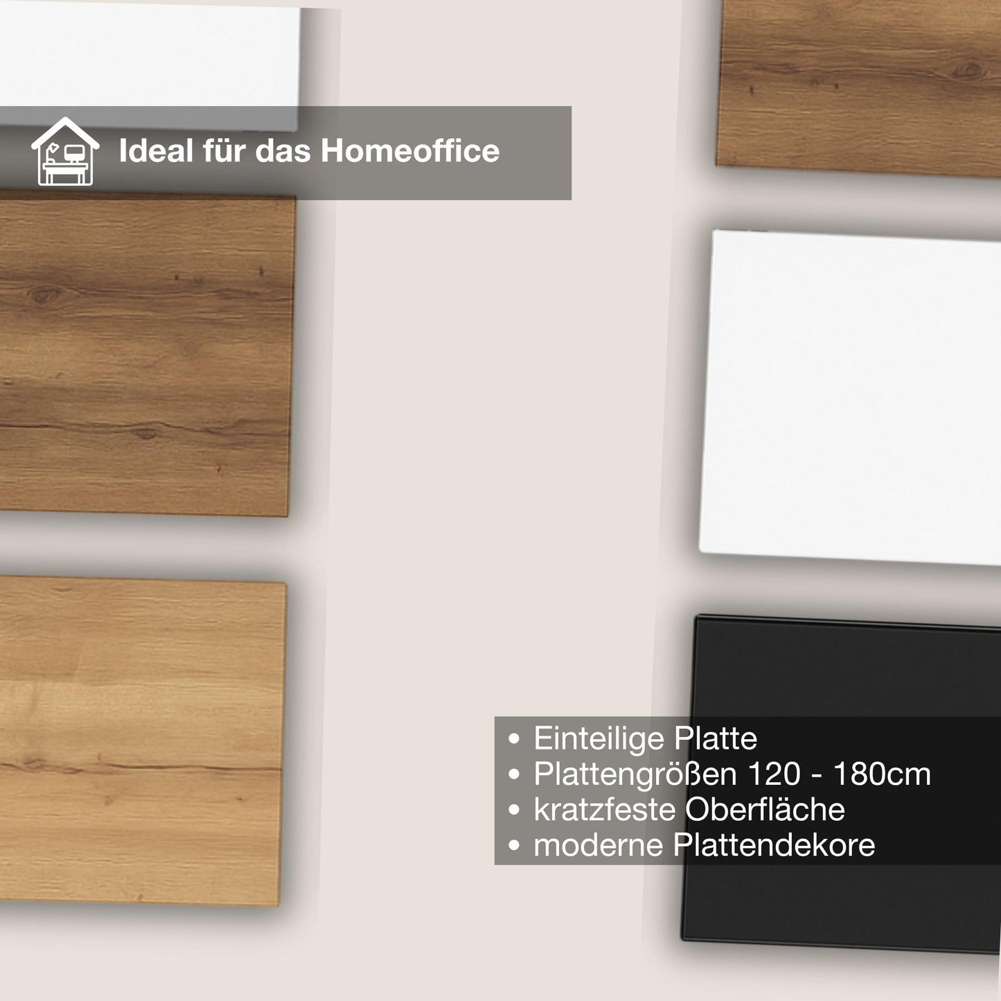 ASSMANN Pitino 140x70 cm, Elektrisch höhenverstellbar, Eiche Tabak/Weiß, Memory & Kollisionsschutz