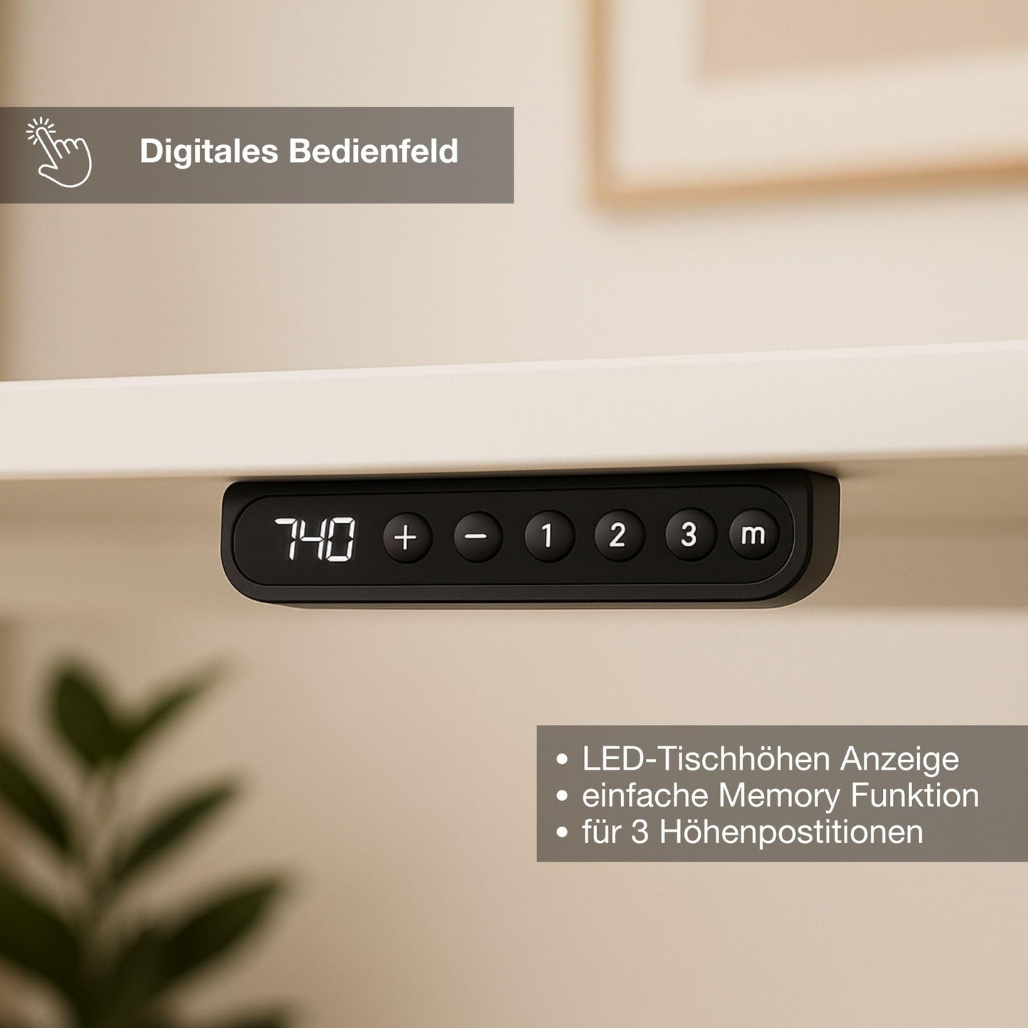 ASSMANN Y-Line Curved 180x80 cm, Elektrisch höhenverstellbar, Eiche Natura, Memoryfunktion