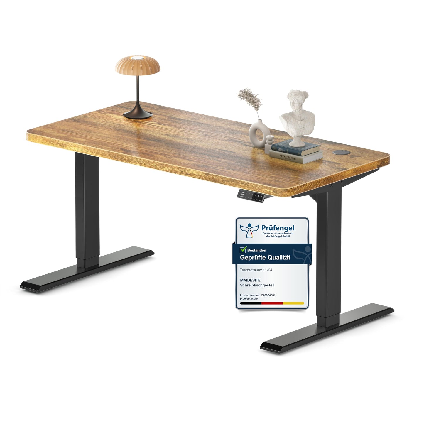 MAIDeSITe S2 Pro 140x70 cm, Elektrisch höhenverstellbar, Dualmotor (160kg Last), Kollisionsschutz