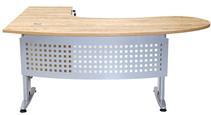 Furni24 Gela Winkeltisch Eiche Dekor rechts, Große Arbeitsfläche, inkl. Beistellcontainer