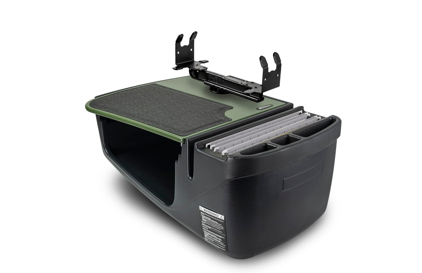 AutoExec Efficiency GripMaster KFZ-Schreibtisch, Armeegrün, mit Druckerständer für mobiles Büro