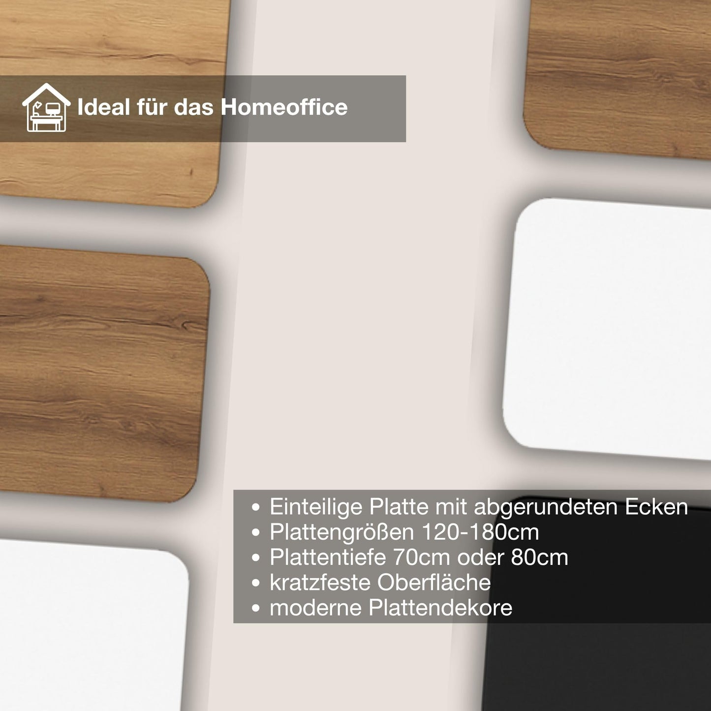 ASSMANN Y-Line Curved 180x80 cm, Elektrisch höhenverstellbar, Eiche Natura, Memoryfunktion