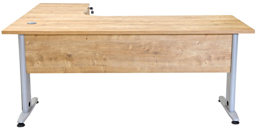 Furni24 Dona Winkeltisch Eiche, 180x120x74 cm, inkl. Beistellcontainer rechts gewinkelt