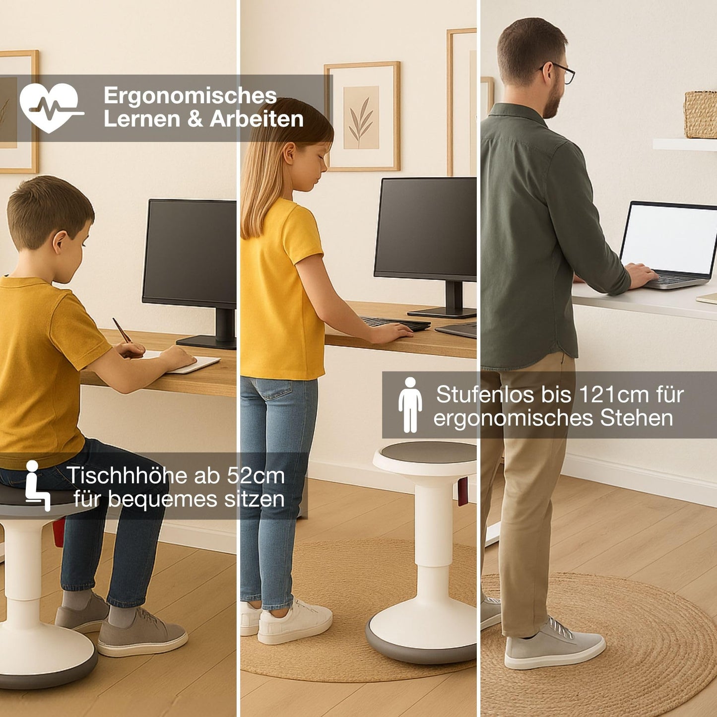 ASSMANN Pitino Curved 140x80 cm, Elektrisch höhenverstellbar, Anthrazit/Weiß, 5 Jahre Garantie