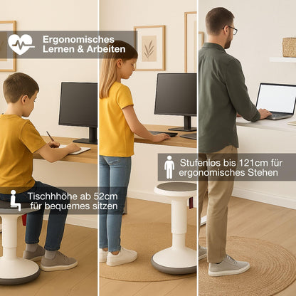 ASSMANN Pitino Curved 140x80 cm, Elektrisch höhenverstellbar, Anthrazit/Weiß, 5 Jahre Garantie