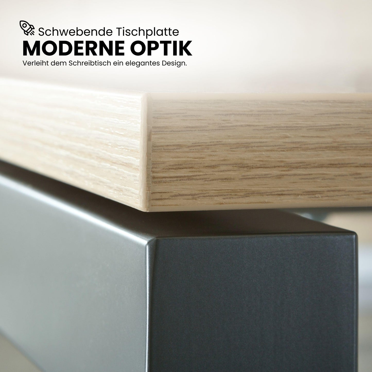 bümö R-Serie Schreibtisch 200x100 cm, Weiß/Silber, Manuell höhenverstellbar, Großer PC-Tisch