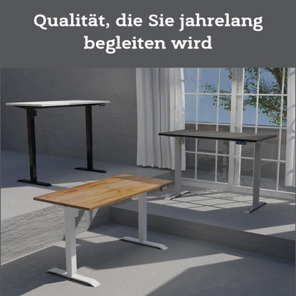 POKAR Schreibtisch Elektrisch höhenverstellbar, Lichtgrau, 140 x 80 cm