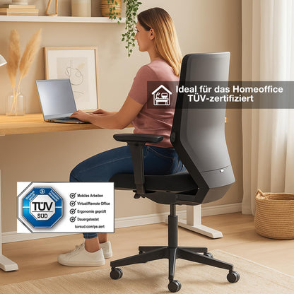 ASSMANN Pitino Curved 140x80 cm, Elektrisch höhenverstellbar, Anthrazit/Weiß, 5 Jahre Garantie